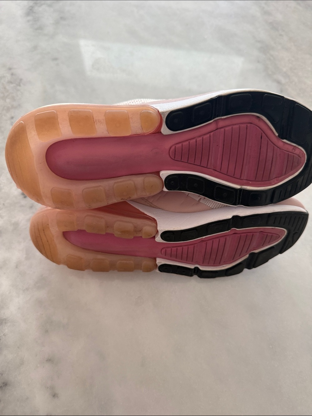 Nike Women's Air Max 270 React Sneakers in Light Pink with Black Swoosh - Picture 4 of 5